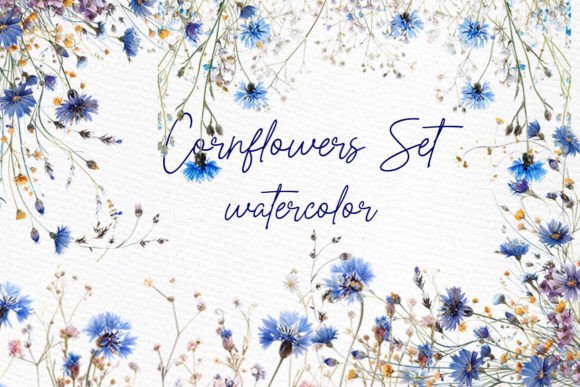 Blue Flowers Clipart Watercolor Blue Png Illustrations