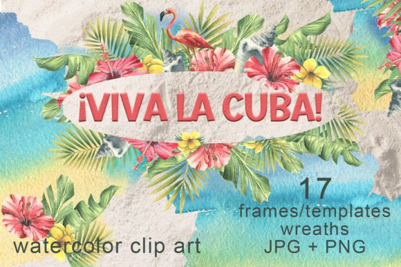 Cuba Beach Holiday Watercolor Frames: Illustrations Review