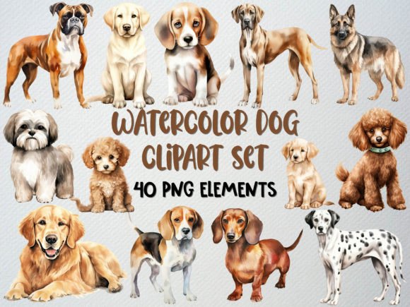 Cute Dog PNG Illustrations for Local Branding