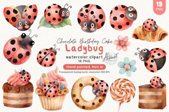 Ladybug Watercolor Clipart Collection: Illustrations for Branding