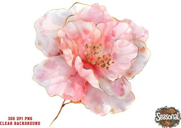 Pink Camellia Flower Watercolor PNG for Illustrations
