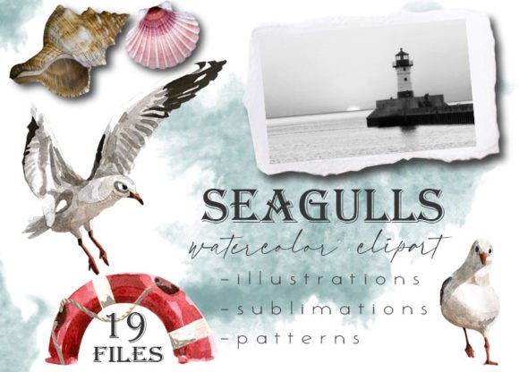 Sea Watercolor Clipart Illustrations for Summer Projects