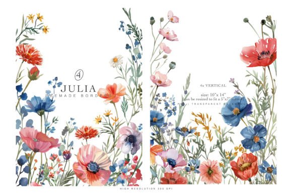 Watercolor Flowers Frames: Illustrations for Branding