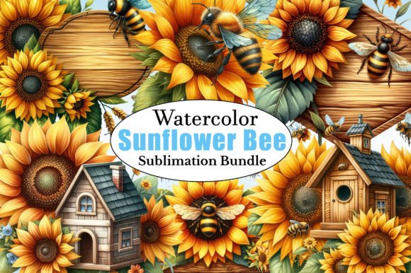 Watercolor Sunflower Bee Illustrations Review