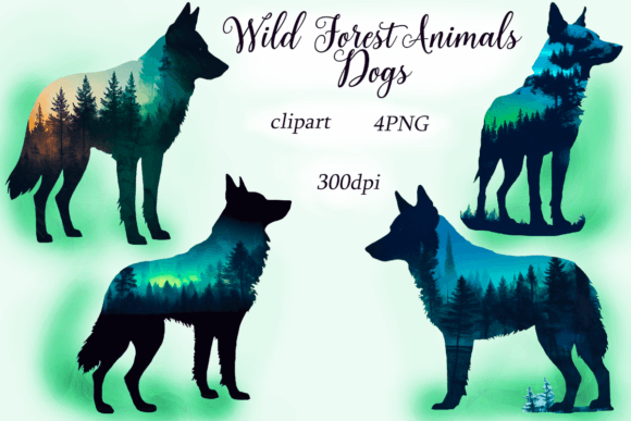Watercolor Wild Forest Animals Dogs Illustrations Review