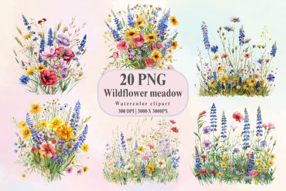Watercolor Wildflower Meadows Illustrations Review