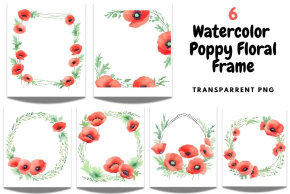 Watercolour Poppy Floral Frame: Illustrations Review